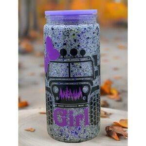 Jeep Girl Snowglobe Tumbler: 20oz Glitter Tumbler
